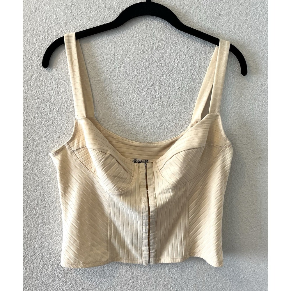 Free People Intimately Serenity Corset Size Large Cropped Cami Cream Romantic